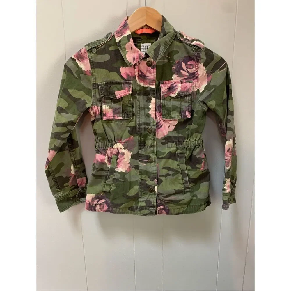 Gap Girls M Floral Camo Jacket